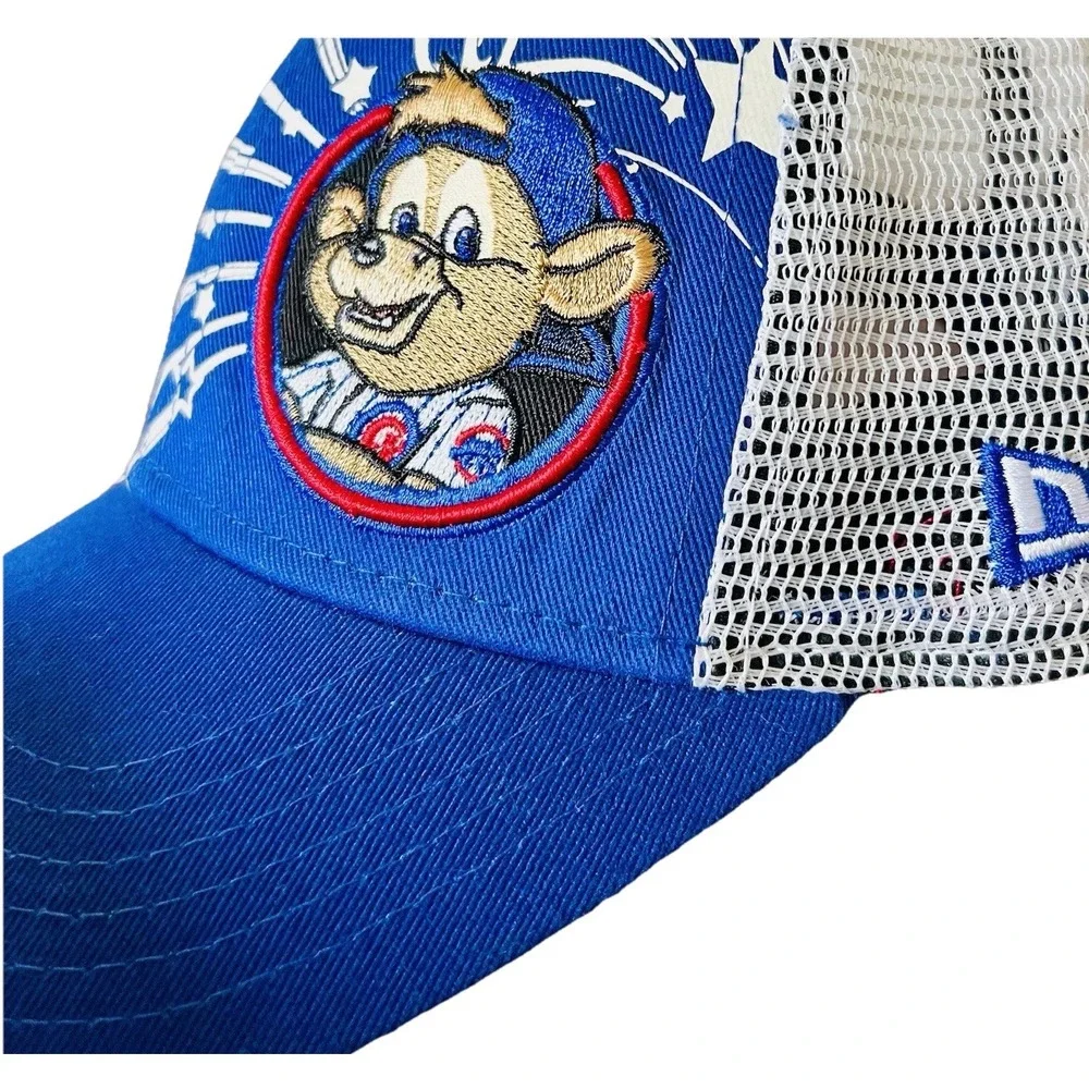 New Era 9FORTY Chicago Cubs Clark the Cub Kids Trucker Hat Blue MLB Baseball Cap